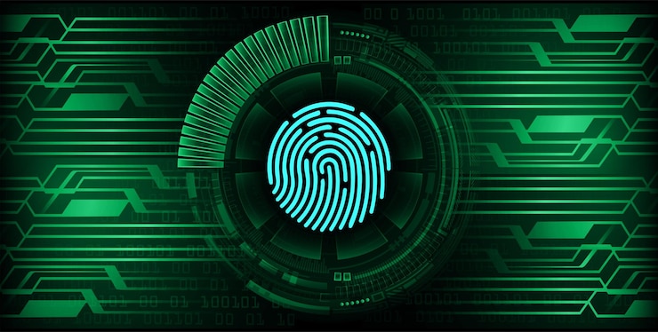 Vector finger print network cyber security background