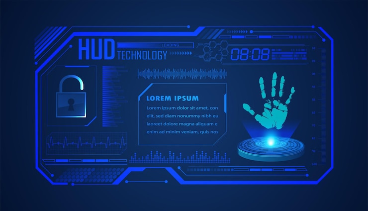Vector finger print network cyber security background