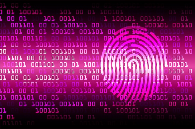 Finger print network cyber security background.