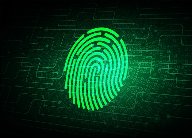 Finger print network cyber security background
