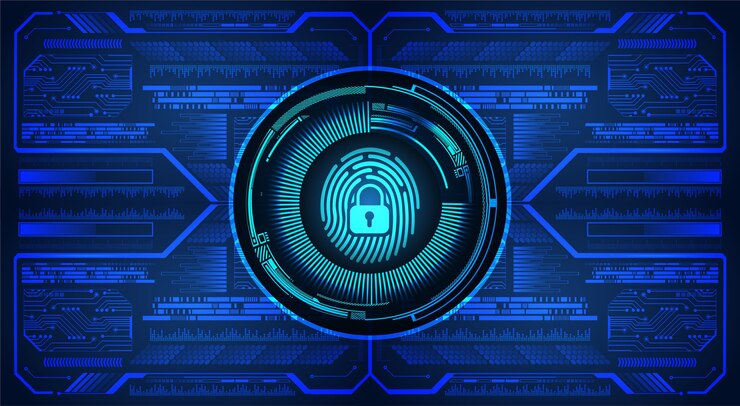 Vector finger print network cyber security background.
