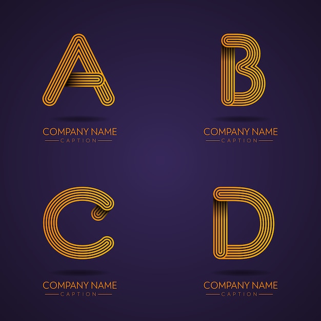 Finger print style professional letter abcd logos