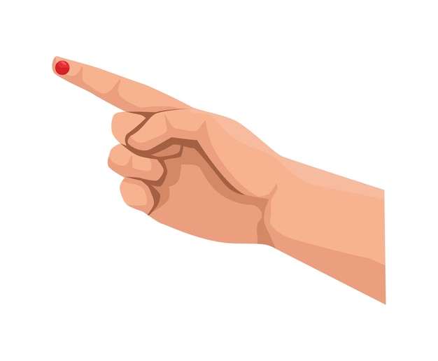 Vector finger with blood drop icon