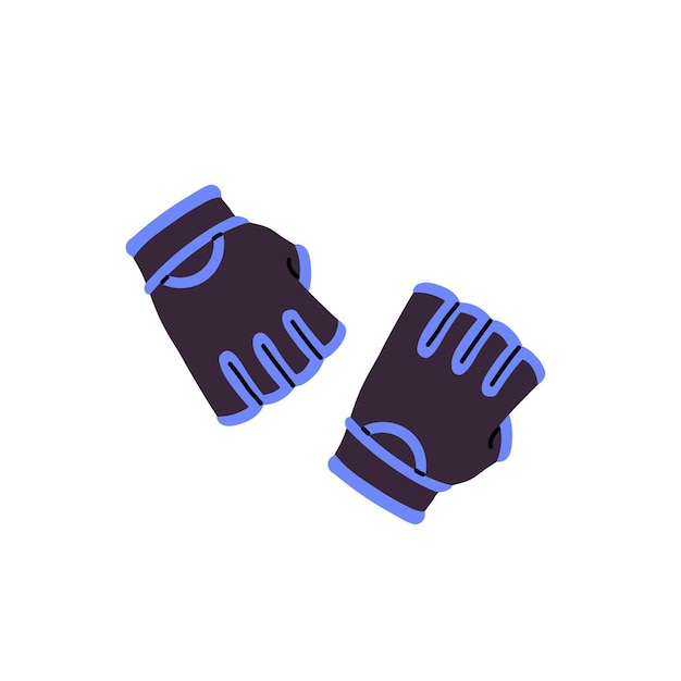 Fingerless gloves for cycling motorbike mma training Hand protection clothes without fingers Safety sportswear covers palm Sports equipment Flat isolated vector illustration on white background
