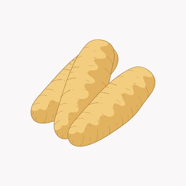 Fingerling aardappel groenten plat ontwerp cartoon illustratie