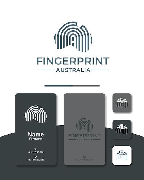 Fingerprint australia logo design  for security defence