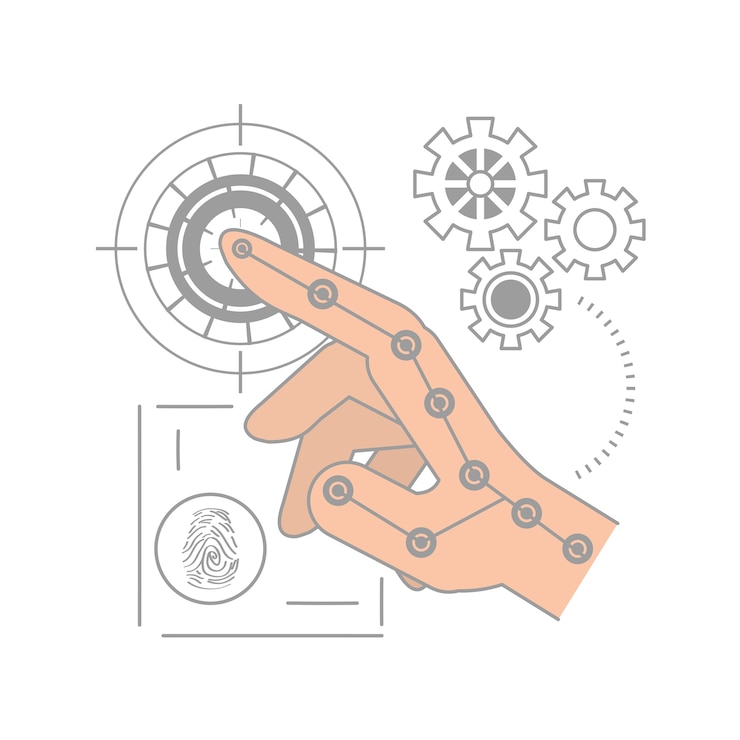 Vector fingerprint authentication digital technology connection 