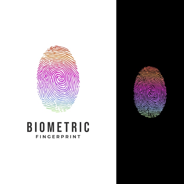 Modello vettoriale biometrico dell'impronta digitale. illustrazione grafica del timbro del dito.