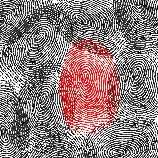 Vector fingerprint black crime background