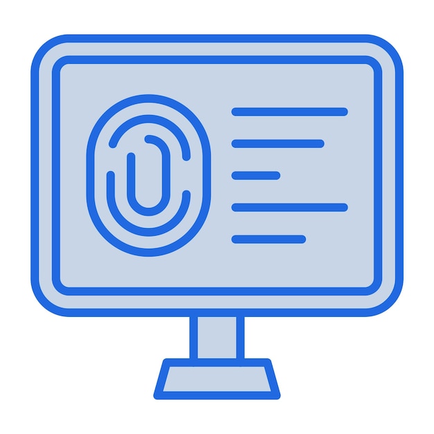 Fingerprint Database Blue Tone Illustration