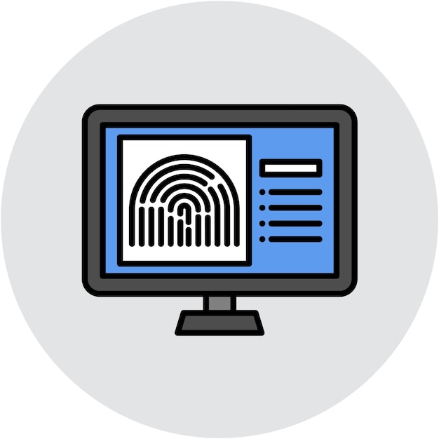 Fingerprint Database Vector Illustratie Stijl