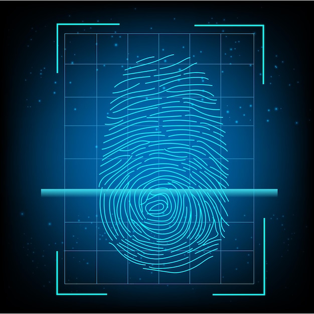 Vector fingerprint electronic board vector design for technology and finance concept