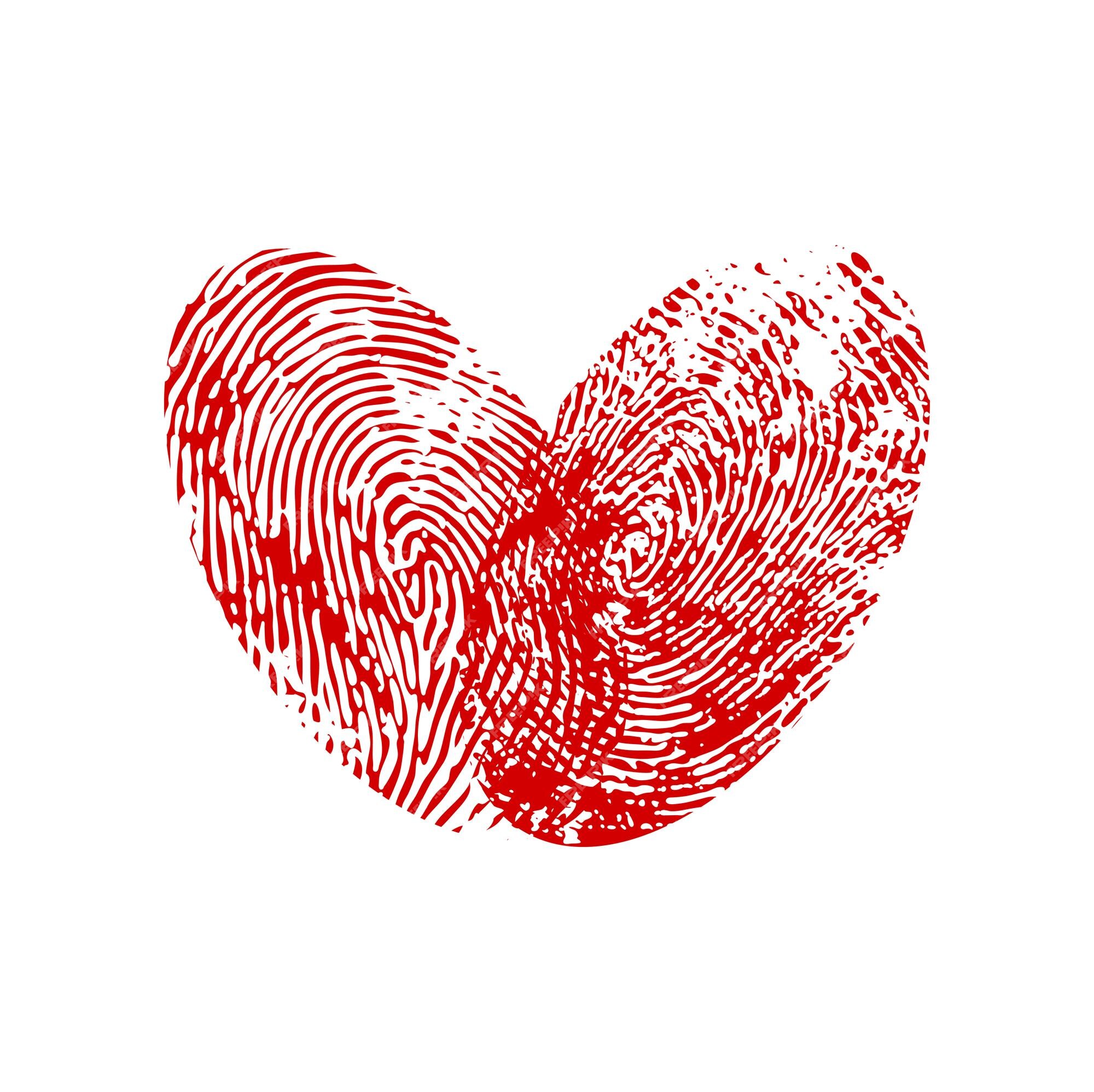 True love waits, heart finger prints — Design element — Lightstock