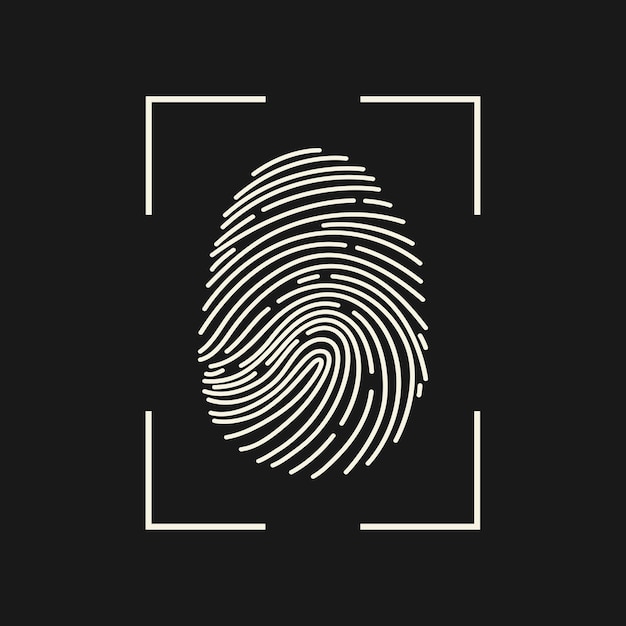 Fingerprint icon Cyber security concept Digital security authentication concept Biometric