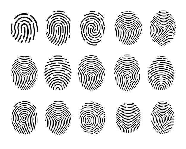 Fingerprint icon signature concept for password encryption to protect information