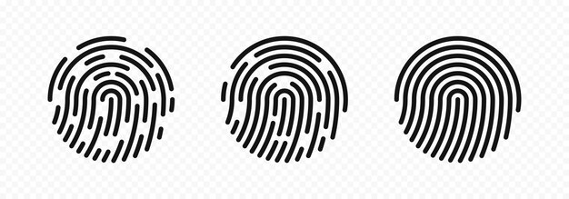 Fingerprint icons human fingerprint touch id fingerprint scan vector graphic