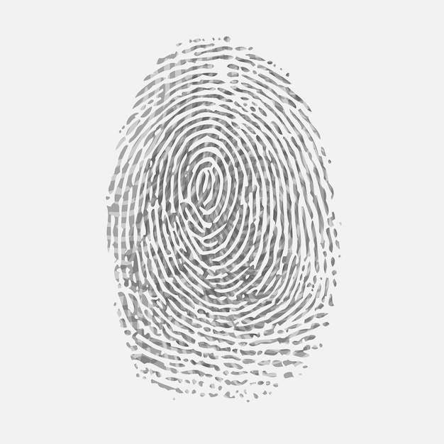 Идентификатор отпечатка пальца на сером фоне