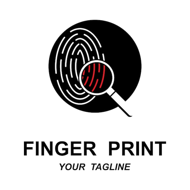 Fingerprint identification logo with slogan template