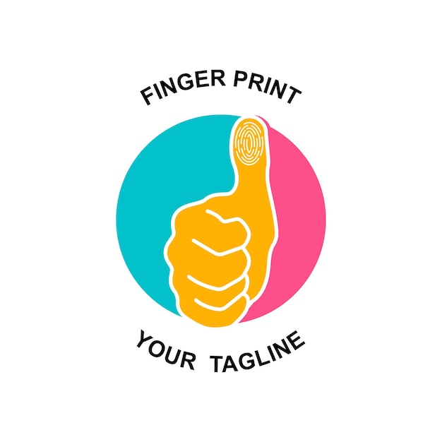 Fingerprint identification logo with slogan template