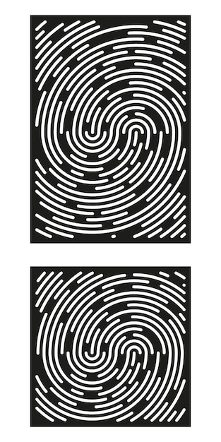 Vector fingerprint identification symbol icon set in flat style security authentication vector illustration isolated on white