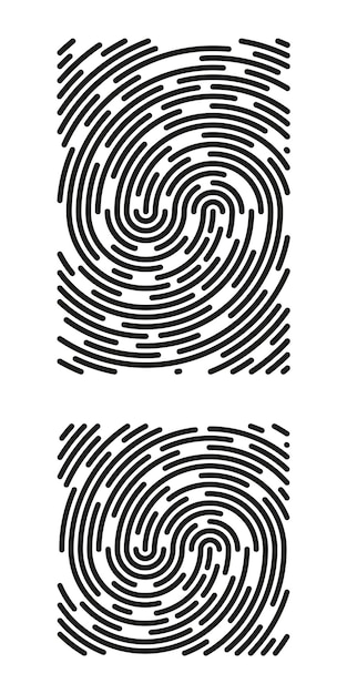 Fingerprint identification symbol icon set in flat style Security authentication Vector illustration isolated on white