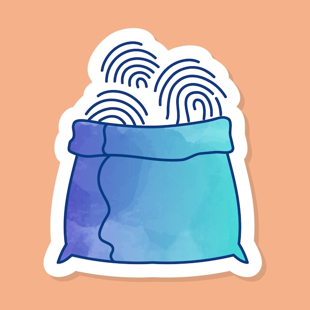 Vector fingerprint identity harvest color sticker