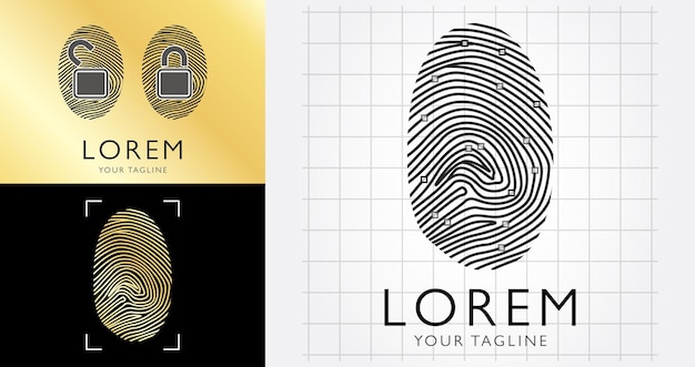 Fingerprint Logo Scanner Access granteddenied Concept Vector illustration