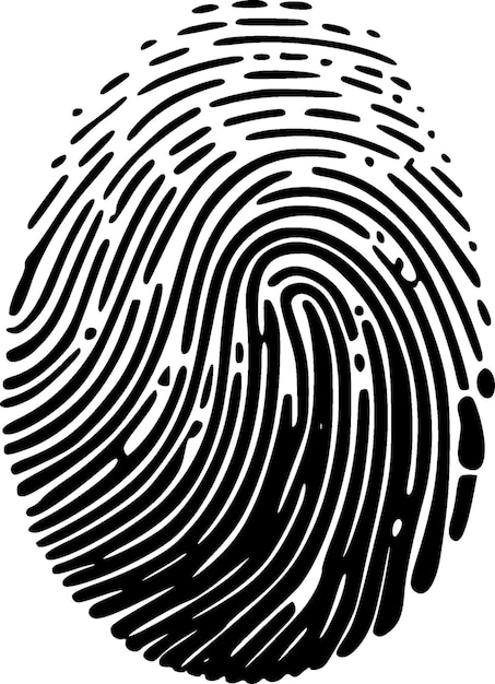 Fingerprint Minimalist en Flat Logo Vector illustratie