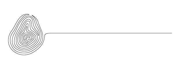 1 つの連続線描画の指紋シンプルな線形スタイルの抽象的なパスワードとセキュリティの指紋 ID コンセプト編集可能なストロークの人間のユニークなパターン輪郭ベクトル図