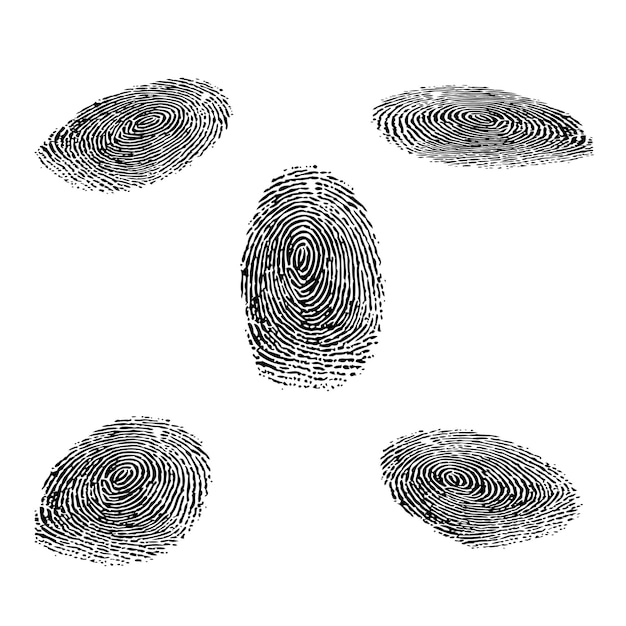 Vector fingerprint outline isometric silhouette