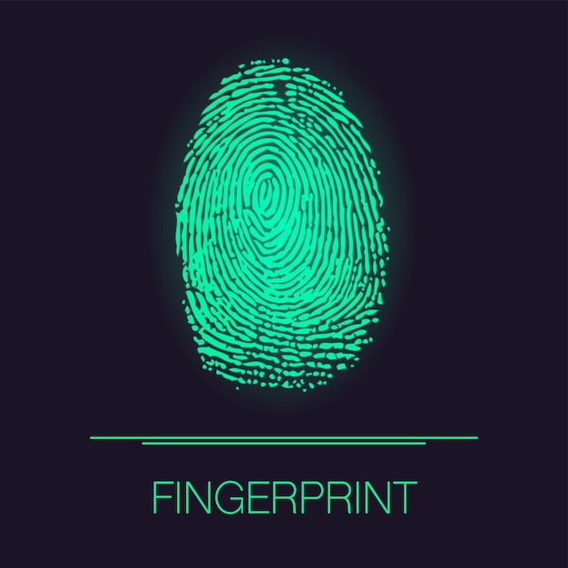 Fingerprint outline shine silhouette