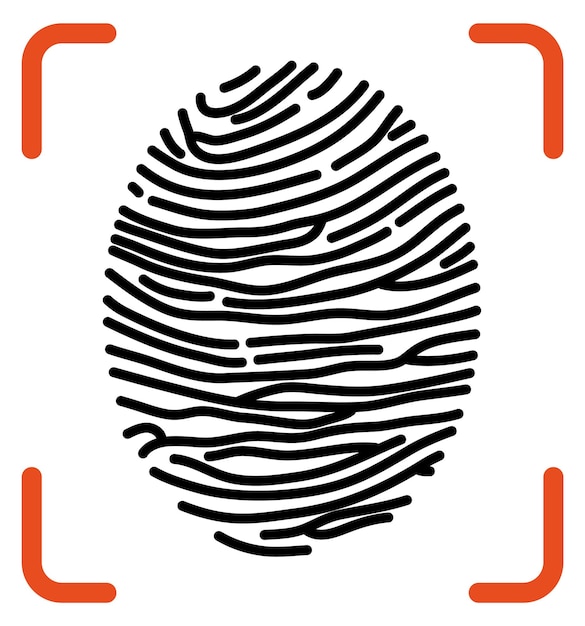 Fingerprint scan icon Biometric identity accesss symbol