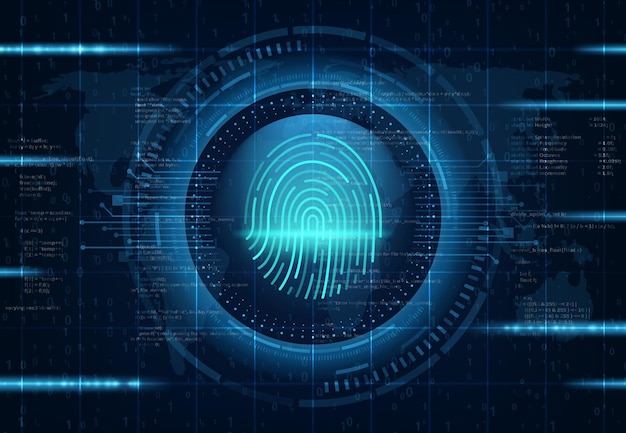 Fingerprint scanner authentication HUD background