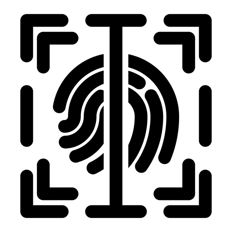 Vector fingerprint scanner icon style