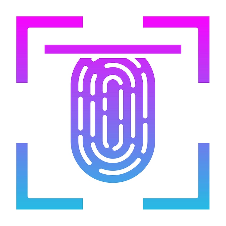 Vector fingerprint scanner icon