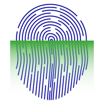 Simbolo id scanner di impronte digitali. sistema di scansione a scansione laser. stile piatto. controllo di sicurezza delle impronte digitali. illustrazione vettoriale
