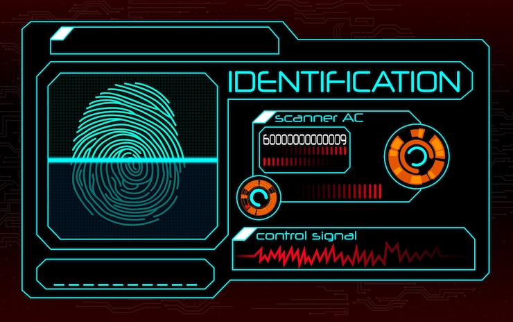 Vector fingerprint scanner identification system illustration