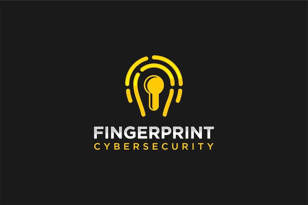 Fingerprint security logo design password protection shield modern identification system