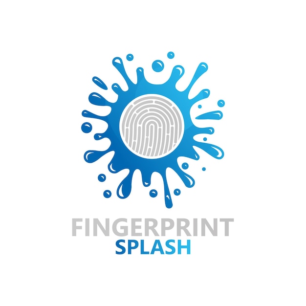 Impronta digitale splash logo template design vector, emblem, design concept, creative symbol, icon