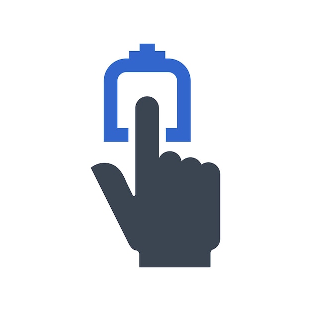 Vector fingerprint touch icon