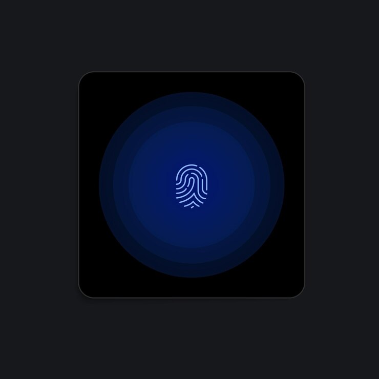 Vector 지문 터치 id 디지털 위젯. ui 벡터 일러스트 레이 션
