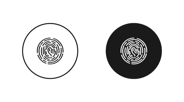 지문 터치 스크린 평면 고립 된 아이콘 간단한 벡터
