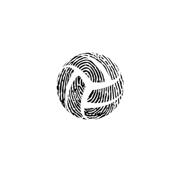 Fingerprint volleyball symbol