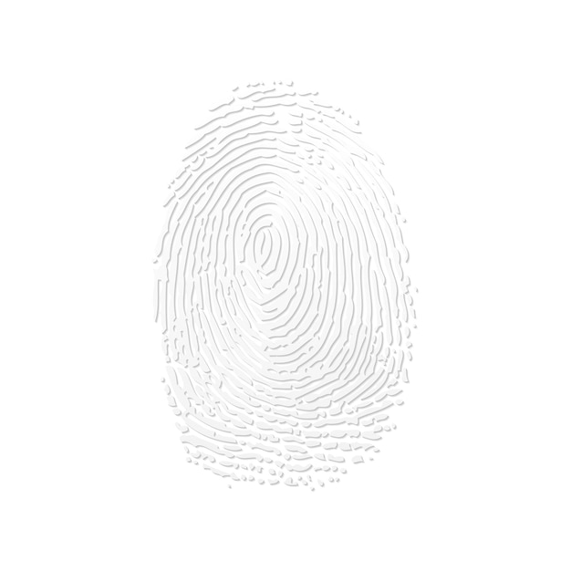 Vector fingerprint white silhouette