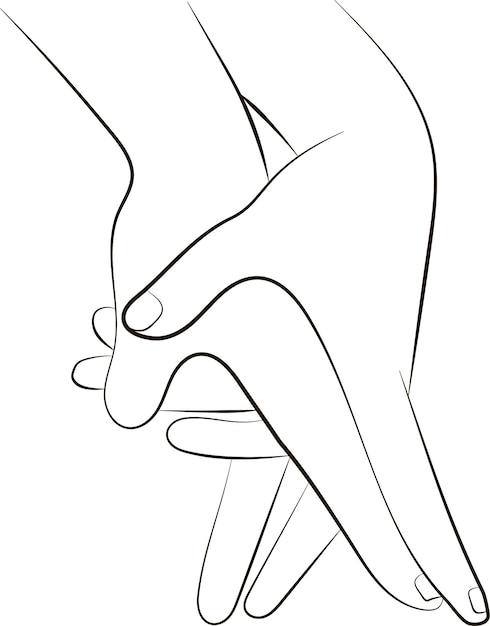 пальцы женской и мужской руки ходят вместе на белом фоне изолированы