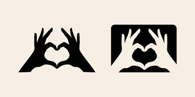 Vector fingers love logo design illustration