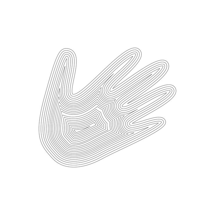 Vector fingers one continuous drawing line single hand drawn art doodle sketch