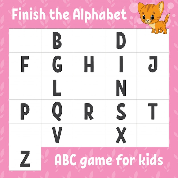 Finish the alphabet. ABC game for kids.