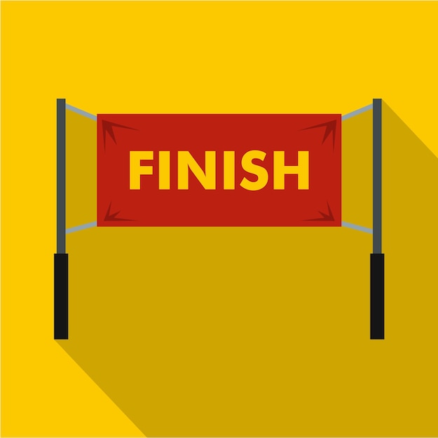 Finish line icon flat illustration of finish line vector icon for web isolated on yellow background