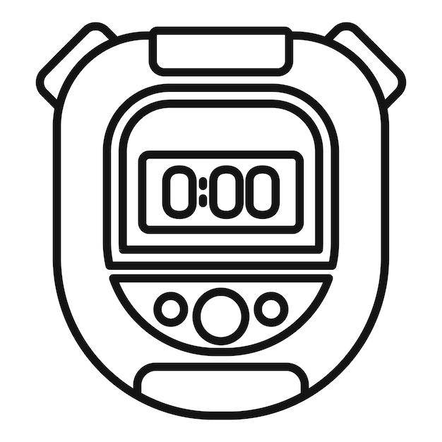 Finish stopwatch icon outline vector Clock stop Timer watch